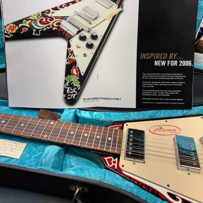 GIBSON CUSTOM SHOP FLYING V HENDRIX 2006 - Black/Paisley Painted image 11