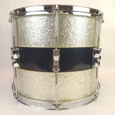 Ludwig 12x15"Tenor Tom Drum Silver Sparkle/Black Cortex Vintage70s Blue/Olive 6p image 3