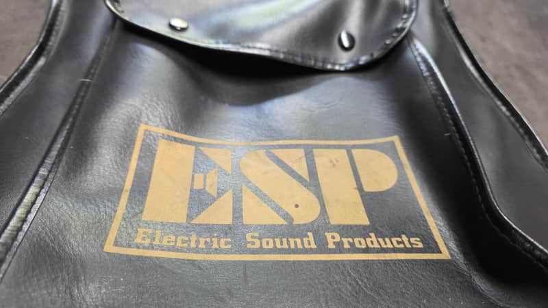 ESP Gig Bag Soft Case Premium Leather Vinyl 80s to early 90s Black from Custom Shop guitar. Fits reverse headstock as well. All Super Stratocaster and Telecaster bodies fit. image 1