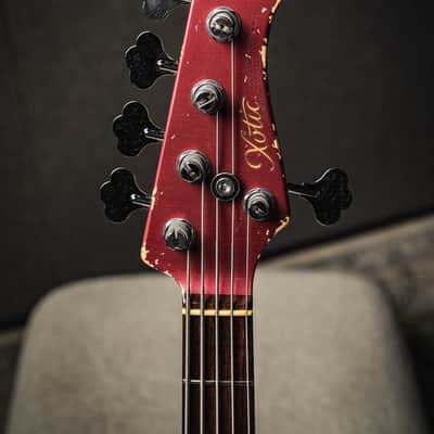 Xotic XJ-1T 5 String Heavy Aged-Burgundy Mist w/Matching Headstock image 5