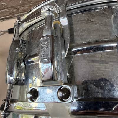Pearl 14" x 5.5" Mirror Chrome Steel Shell Snare Drum - Good Condition image 5