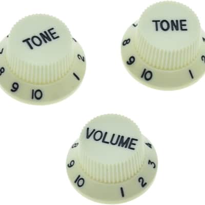 Set of 3 Mint Green ST Strat Style Guitar Knob Volume Tone Knobs image 1