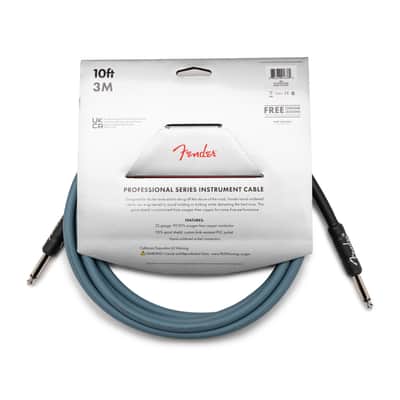 Fender Professional 10 Feet Instrument Cable (Ice Blue Metallic) image 3