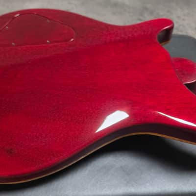 Joe White Guitarworks British Custom Shop UK Boutique Luthier AAA Flame 10 Top Sunburst Tomato Soup Masterbuilt Master Built Custom Abalone Leaf Inlay 22 PRS Tribute image 18