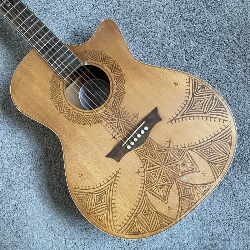 Luna 40 Inch Acoustic Guitar, Red Pine Top Body, Rosewood Fingerboard Neck image 1