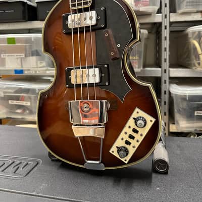 rare Vintage Japan Burns Violin VB Bass 1969 - Sunburst Teisco Gen Gakki Tokyo image 3