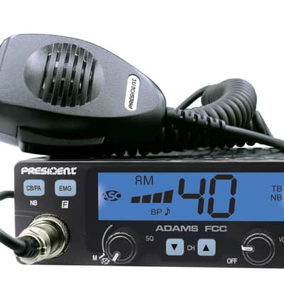 President Adams FCC CB Radio. Large LCD with 7 Colors, Programmable EMG Channel Shortcuts, Roger Beep and Key Beep, Electret or Dynamic Mic, ASC and Manual Squelch, Talkback image 4