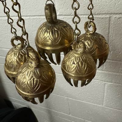 Dobani ELPB 5-Piece Elephant Bells on Holder, Solid Brass, Graduated from 1.5"-3" image 6