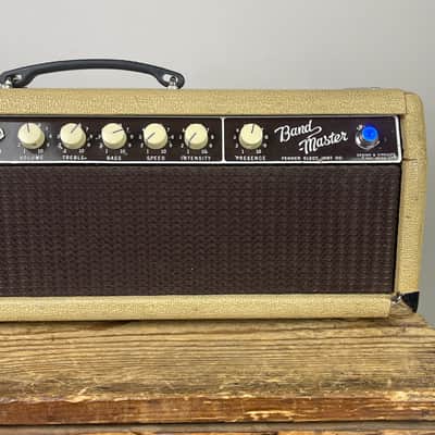 1961 Fender Bandmaster 40-Watt 2-Channel 1x12" Piggyback Guitar Amp - Brown panel image 4