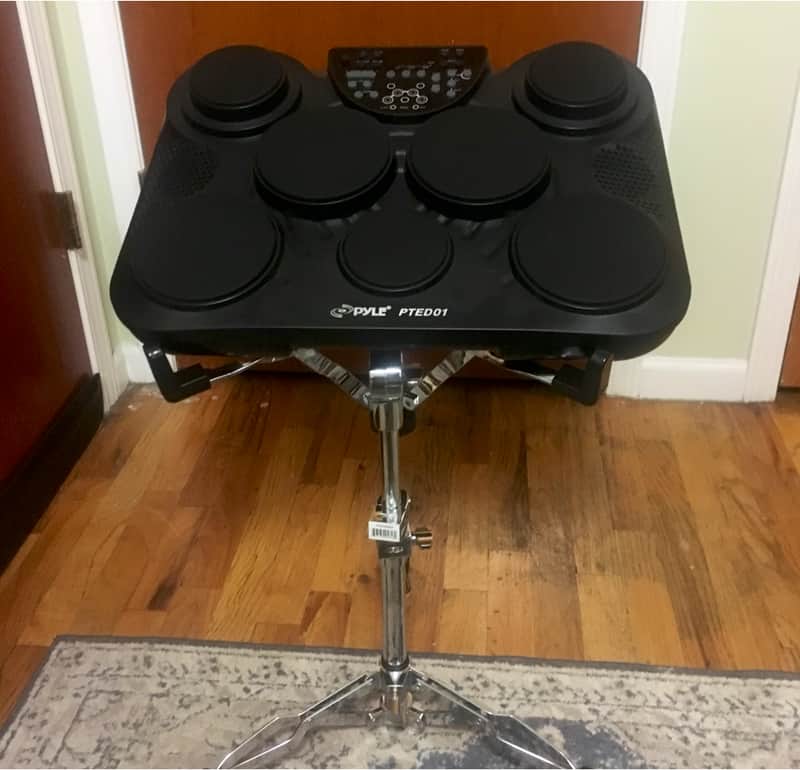 Pyle PTED01 Digital Drum Kit - Portable, 7 pads, MIDI controller (Snare Stand Included!) image 1