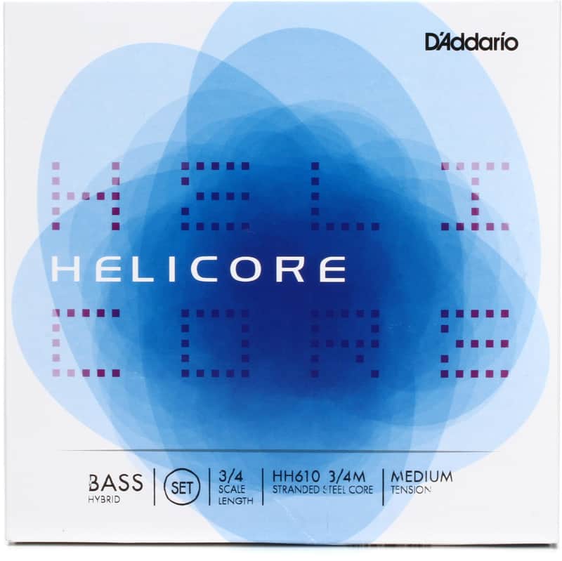D'Addario HH610 3/4M Helicore Hybrid Double Bass String Set - 3/4 Size - Medium Tension image 1