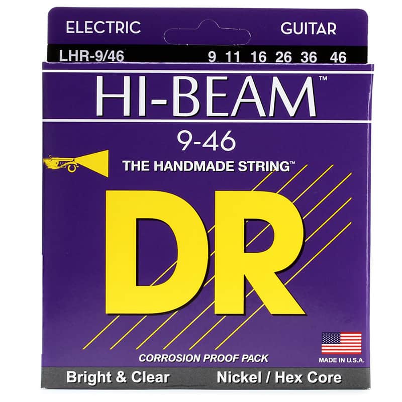 DR Strings LHR-9/46 Hi-Beam Nickel Plated Light to Medium Electric Guitar Strings 09-46 image 1