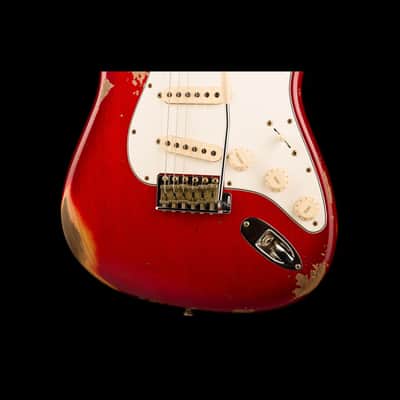 Used Fender Custom Shop 1963 Stratocaster Heavy Relic Crimson Burst - Truetone Color Set with OHSC image 15