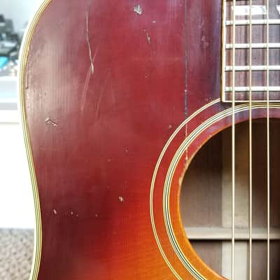 vintage 60's Gibson Southern Jumbo SJ in Cherry Sunburst with Hard Case image 15