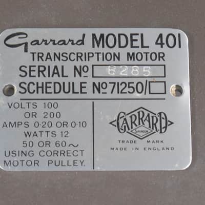 GARRARD MODEL 401 Idler Drive Turntable in Very Good Condition image 17