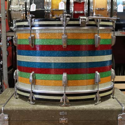 1950's WFL Super Classic Bass Drum and Snare Drum in Banded Pearl (Salesman) 14x22 10x14 image 6