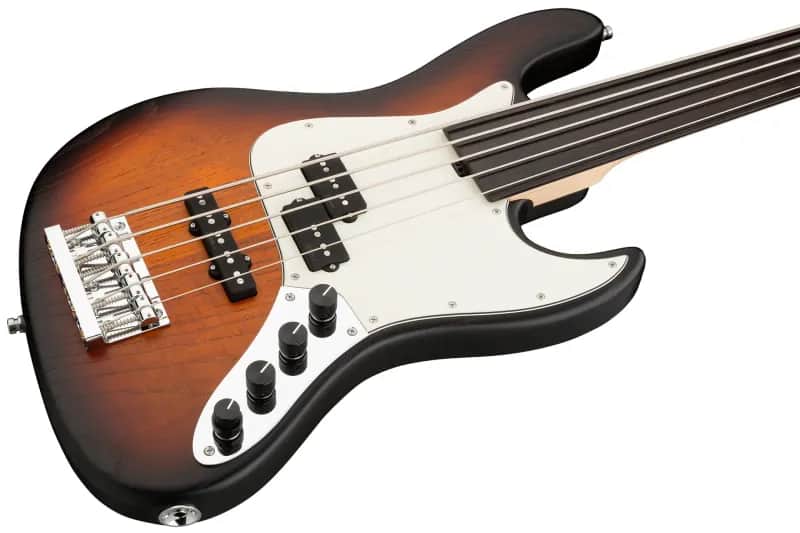 Sadowsky MetroLine 21-Fret Vintage P/J Bass-Swamp Ash Body-5 String-Almond Sunburst Transparent Satin-Fretless image 1