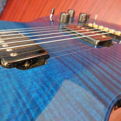 Godin LGX-SA with AAA Flame Maple Top 2010s - Trans Blue Flame image 18