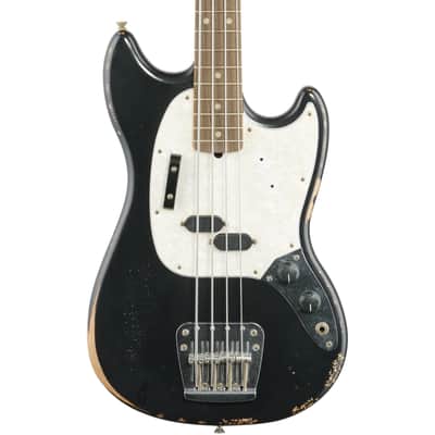 Fender JMJ Road Worn Mustang Electric Bass (with Gig Bag), Black image 1