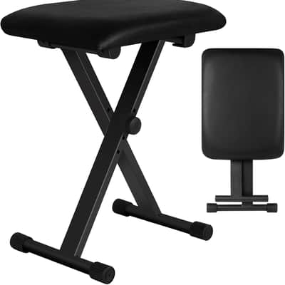 Piano Bench, Adjustable Keyboard Bench, X-Shaped Portable Piano Bench, Padded Music Bench Foldable Keyboard Stool, Non-Slip and Waterproof, Suitable for Children and Adults image 1