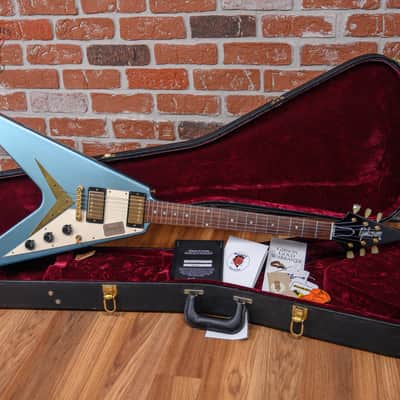 Gibson Custom Shop 1959 Mahogany Flying V Limited Run Pelham Blue VOS 2014 w/OHSC image 2