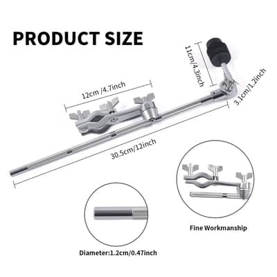 LesKar 12" Cymbal Boom Arm w/Clamp LCBAWC-100-12 image 7