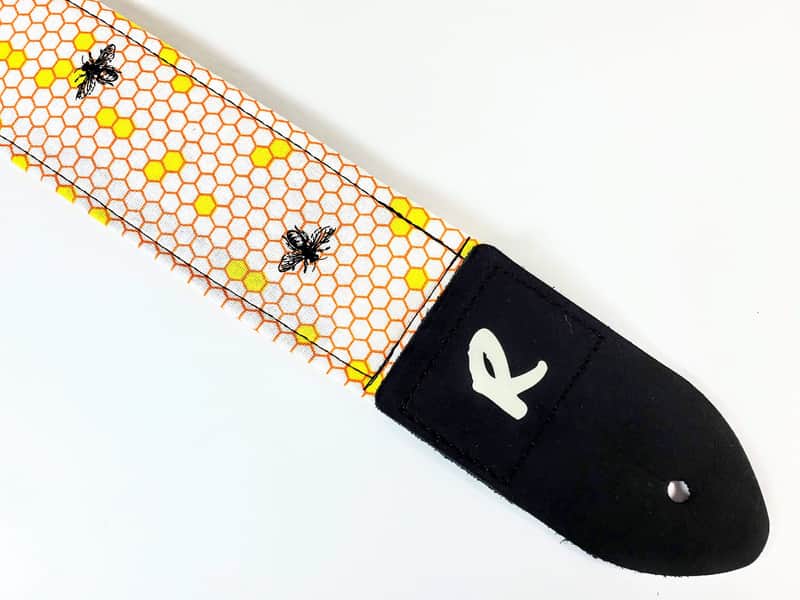Honey Bee Guitar Strap - Bee Honey Comb Guitar Strap - Bee Guitar Strap -Double Padded for Comfort image 1