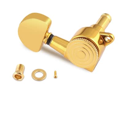 Locking Guitar String Tuning Pegs Sealed Guitar Machine Heads Tuners Tuning Keys 1:18 Ratio 3 Left 3 Right for Electric Guitar or Acoustic Guitar Half Round Head Gold. image 6