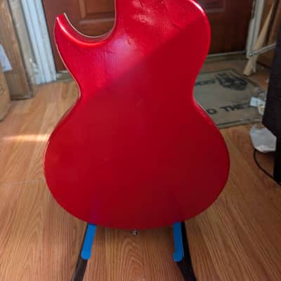 Schott Semi-Hollow LP Electric Guitar Red Chameleon Finish – Unique Build image 7
