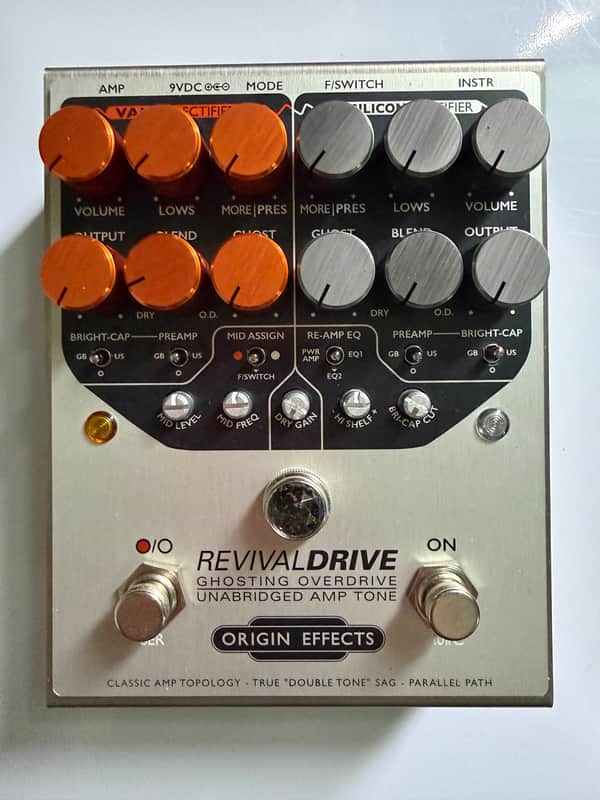 Origin Effects RevivalDrive Custom Ghosting Overdrive with Secondary EQ Controls 2010s - Silver/Orange image 1