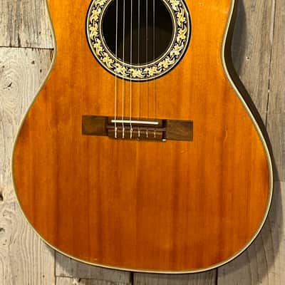 Rare Vintage 1970's Ovation USA 1124-4 Balladeer Acoustic Classical Guitar, image 1