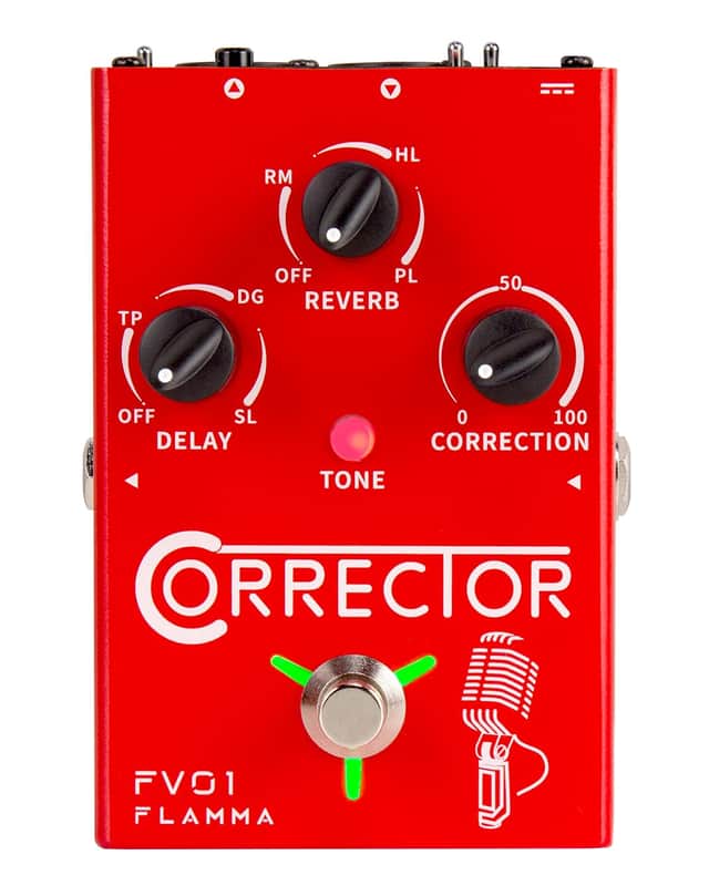 FLAMMA FV01 Vocal Effects Processor Pitch Correction Voice Pedal Vocal Stompbox Microphone Amplifier for Singer Live Singing Streaming Recording with Delay Reverb Acoustic Guitar Playing image 1