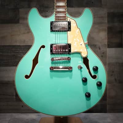 D'Angelico Premier DC Semi-Hollow Electric Guitar - Surf Green (DAPDCSGRNS) image 4