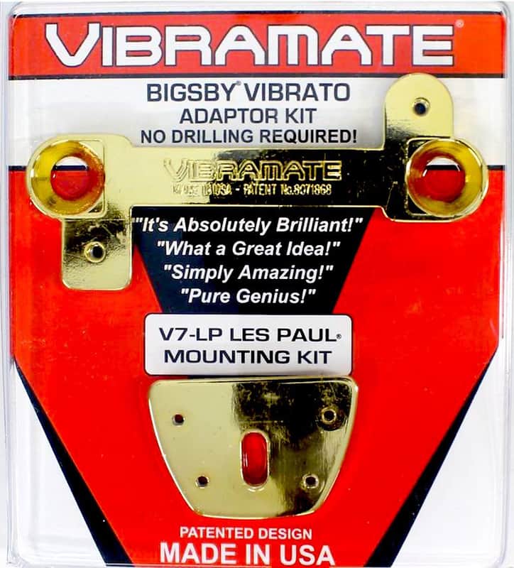 Vibramate V7G Gold bolt-on adapter to mount Bigsby B7G tremolo. image 1