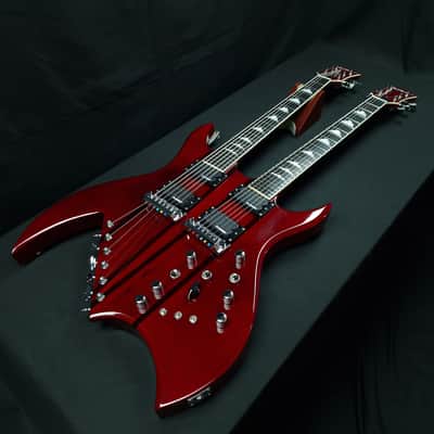 B.C. Rich Bich Legacy Double Neck 2009 Trans Red Made in Korea Rockfield Mafia pickups + OHSC image 2