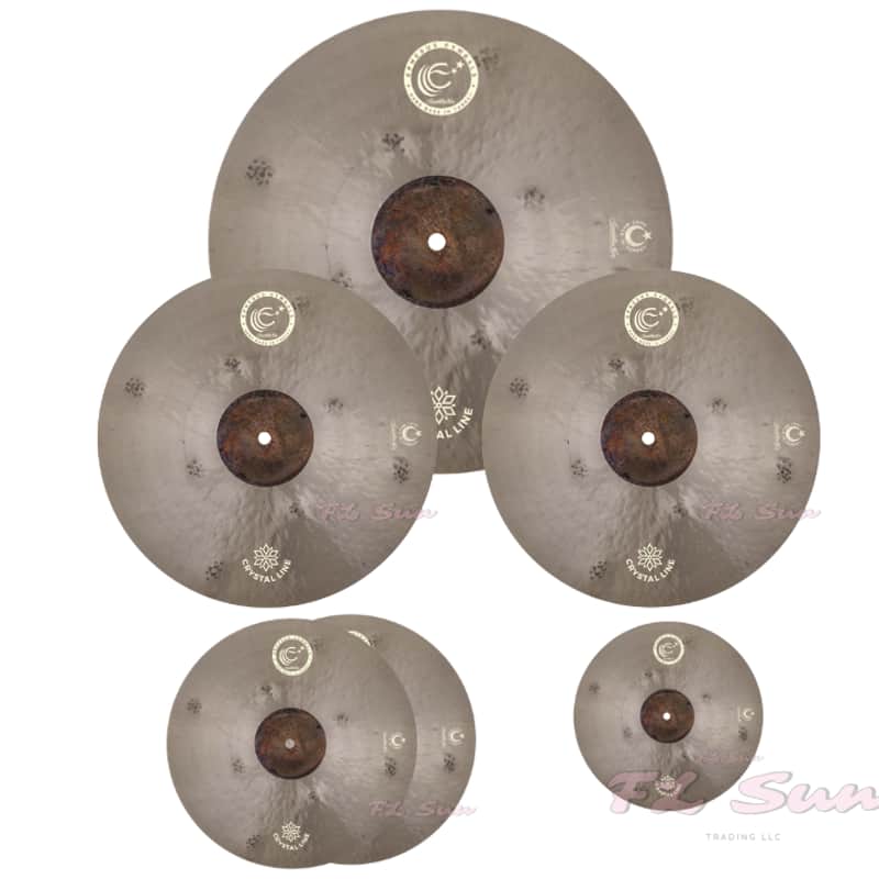 Ephesus Cymbals Crystal Line Series 5pc 16" - 18" Crash / 20" Ride / 10" Splash / 14" Hi-Hat Cymbal Set image 1