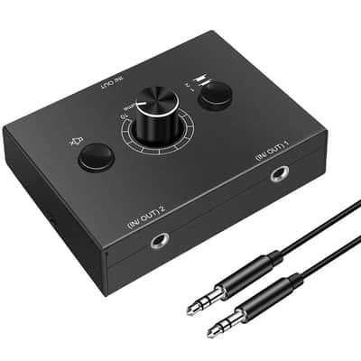 3.5mm Audio Switch Switcher Splitter 2x1/1x2 Bi-Directional Switcher image 1