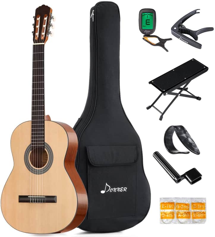 39 Inch Full-size Classical Acoustic Guitar Spruce Mahogany Body image 1
