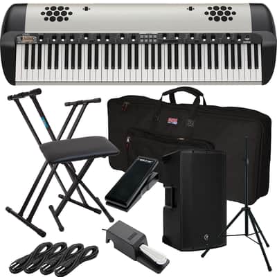 Korg SV-2SP 73-Key Stage Piano w/ Speakers (Creme) (Korg DS-2H Included), Mackie Thump12A, Speaker Stand, Keyboard Stand, Bench,Gator GKB-76 Bag, Nektar NX-P, (4) 1/4 Cables Bundle