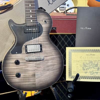 Nik Huber LEFT HANDED  KRAUSTER II “ Custom Shop” KORINA &  Super Flame Top  2016  Charcoal Black image 3