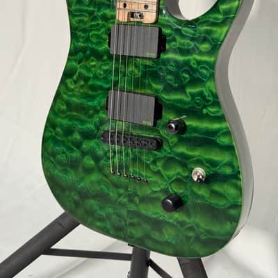 custom built Ibanez style guitar RGA style 2025 - Transparent green nitro image 2