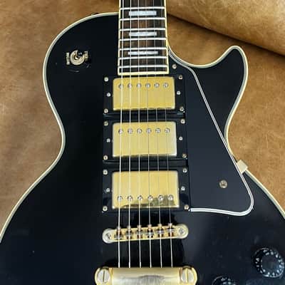 2015 Epiphone by Gibson Les Paul Custom Black Beauty Triple Pickup Electric guitar ebony VGC image 6