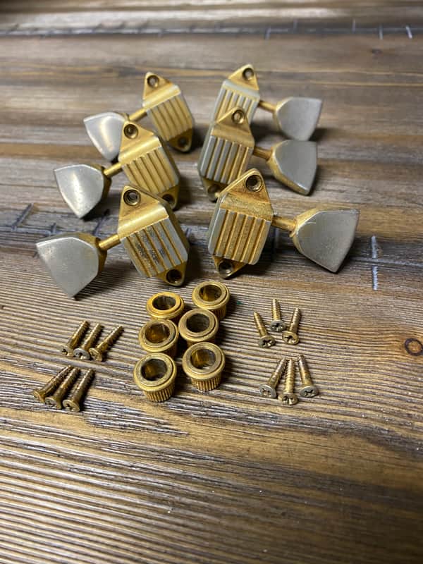 Kluson Waffle back Gibson tuners 1960s Gold aged image 1