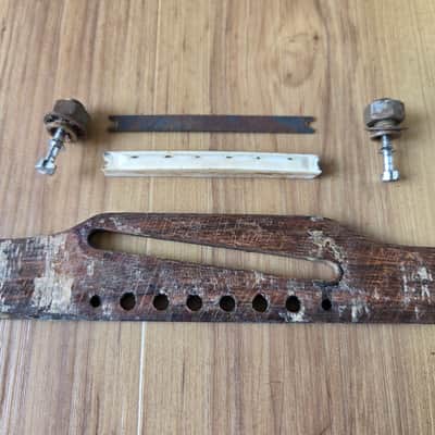 Vintage 1960's Gibson Acoustic Guitar Adjustable Bridge w/ Saddle, Adjustment Studs, Bolts! image 2