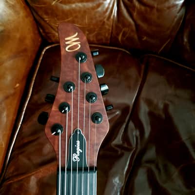 Used One Owner Mayones 2022 Regius 7 26.5" Camphor Burl top, No Binding, Exotic I neck, TEW body, Bare Knuckle Pickups Unity image 3