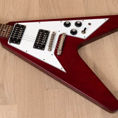 2008 Edwards by ESP E-FV-85D Flying V 67-Style Electric Guitar Cherry w/ USA Duncans, Japan image 9