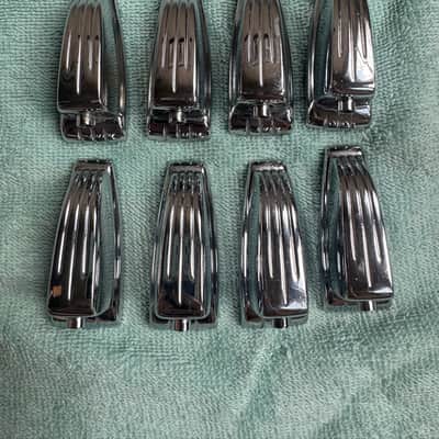 Ludwig Lot of 8 Vintage Large Classic Lugs for Floor Tom or Bass Drum - #1 80s - Chrome image 2