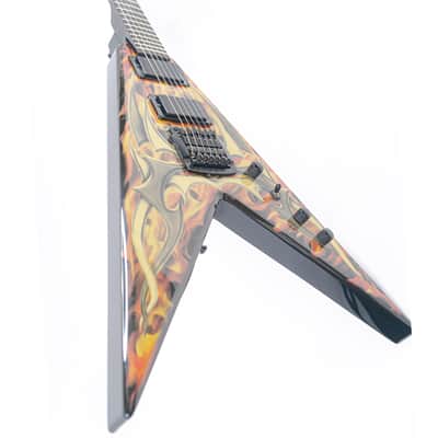 B.C. Rich Kerry King Signature Flying V w/ Tribal over Fire Graphic image 3