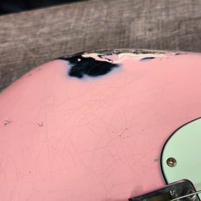 MyDream Stratocaster Custom Built - Relic Pink over Black Gilmour image 10
