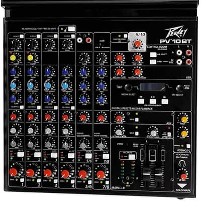 Peavey PV 10BT PV10BT Pro Audio Mixer With 4 Mic In, Bluetooth, USB, Compressor image 3